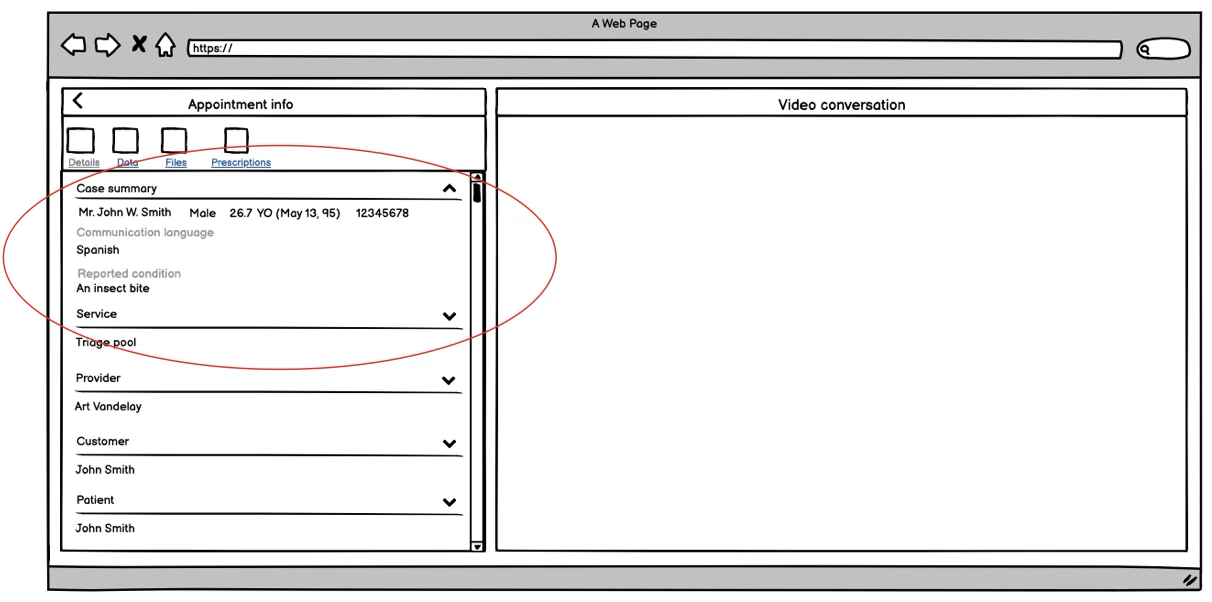 Summary data display example