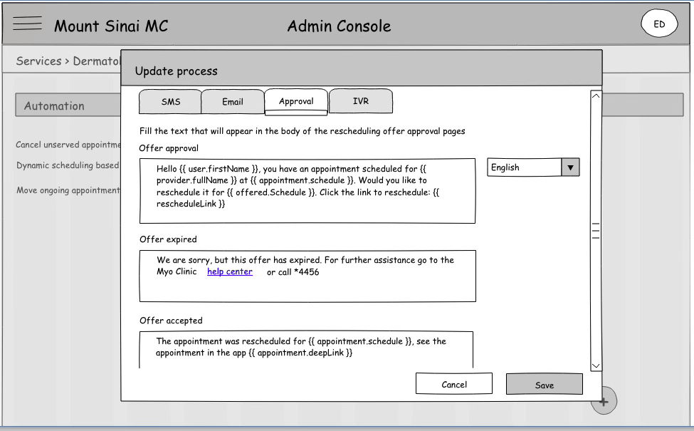 Rescheduling agent approval settings