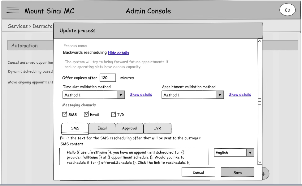 Rescheduling agent general settings